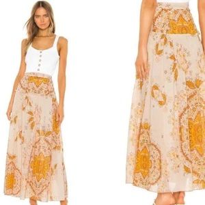 NWOT Free People Farrah Drop Waist maxi Skirt